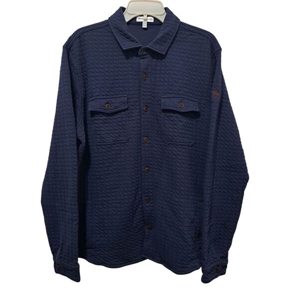 Peter Millar Navy Quad Quilted Knit Minimalist Preppy Button Down Jacket Large - Picture 3 of 16